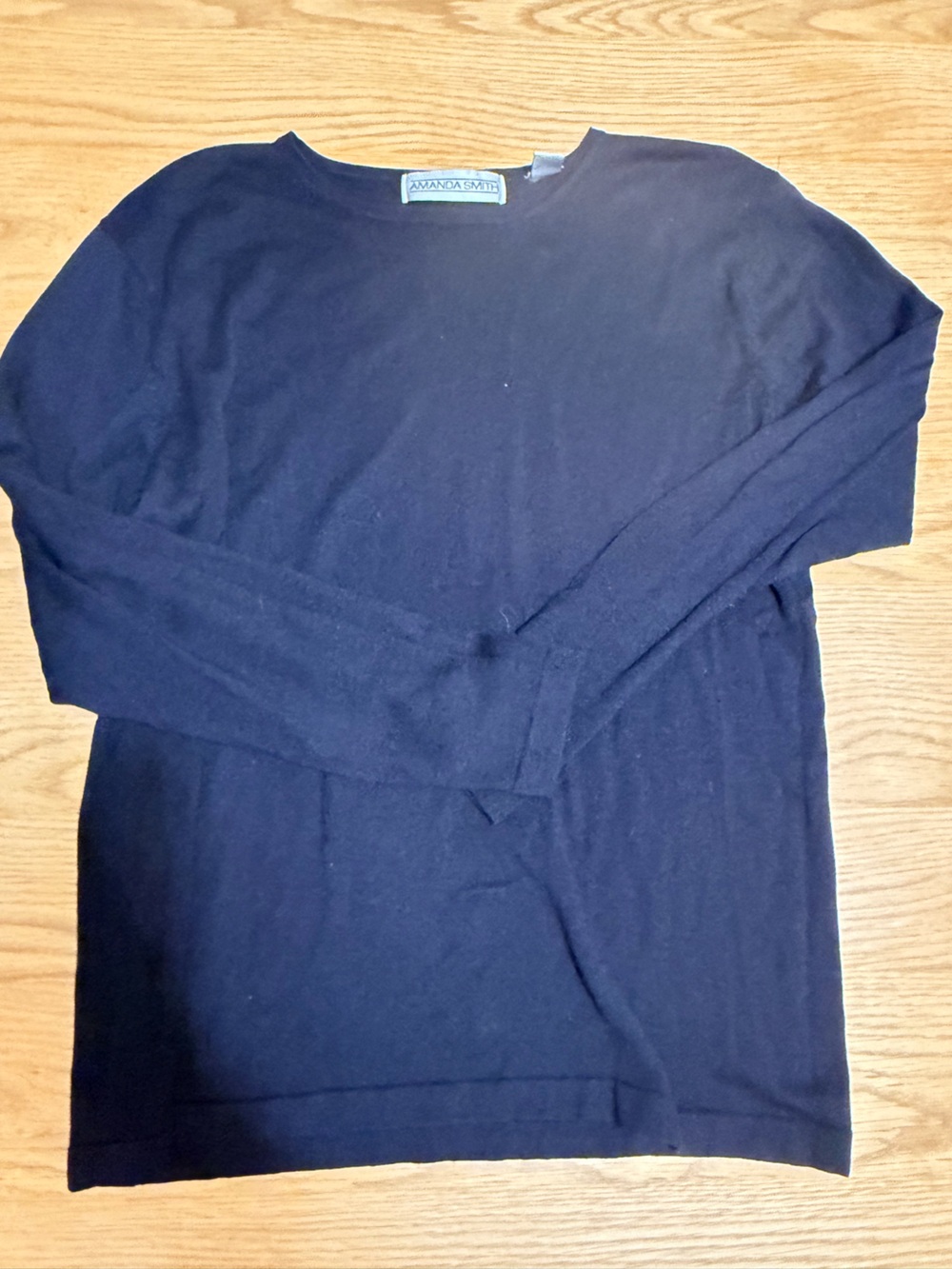 Silk blend Amanda Smith Navy Crewneck Sweater
